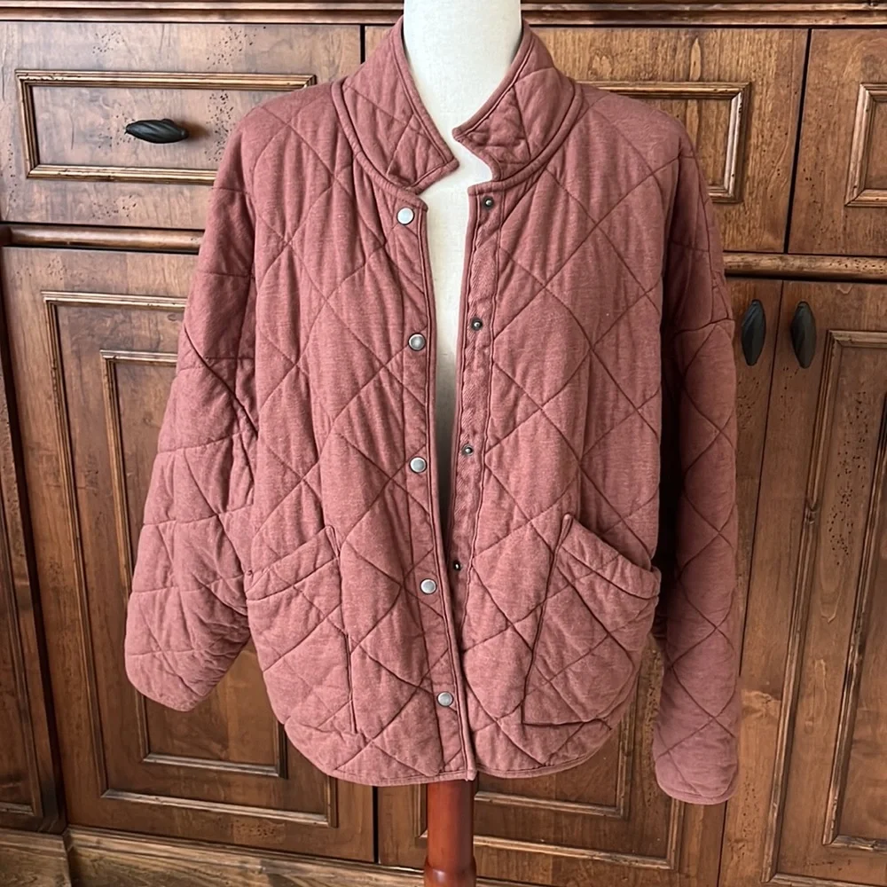 Z Supply Quilted Bomber Jacket in Rust - Picture 5 of 15